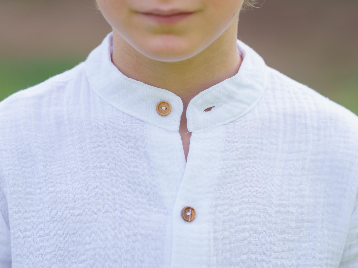 Camisa cuello mao bambula blanca