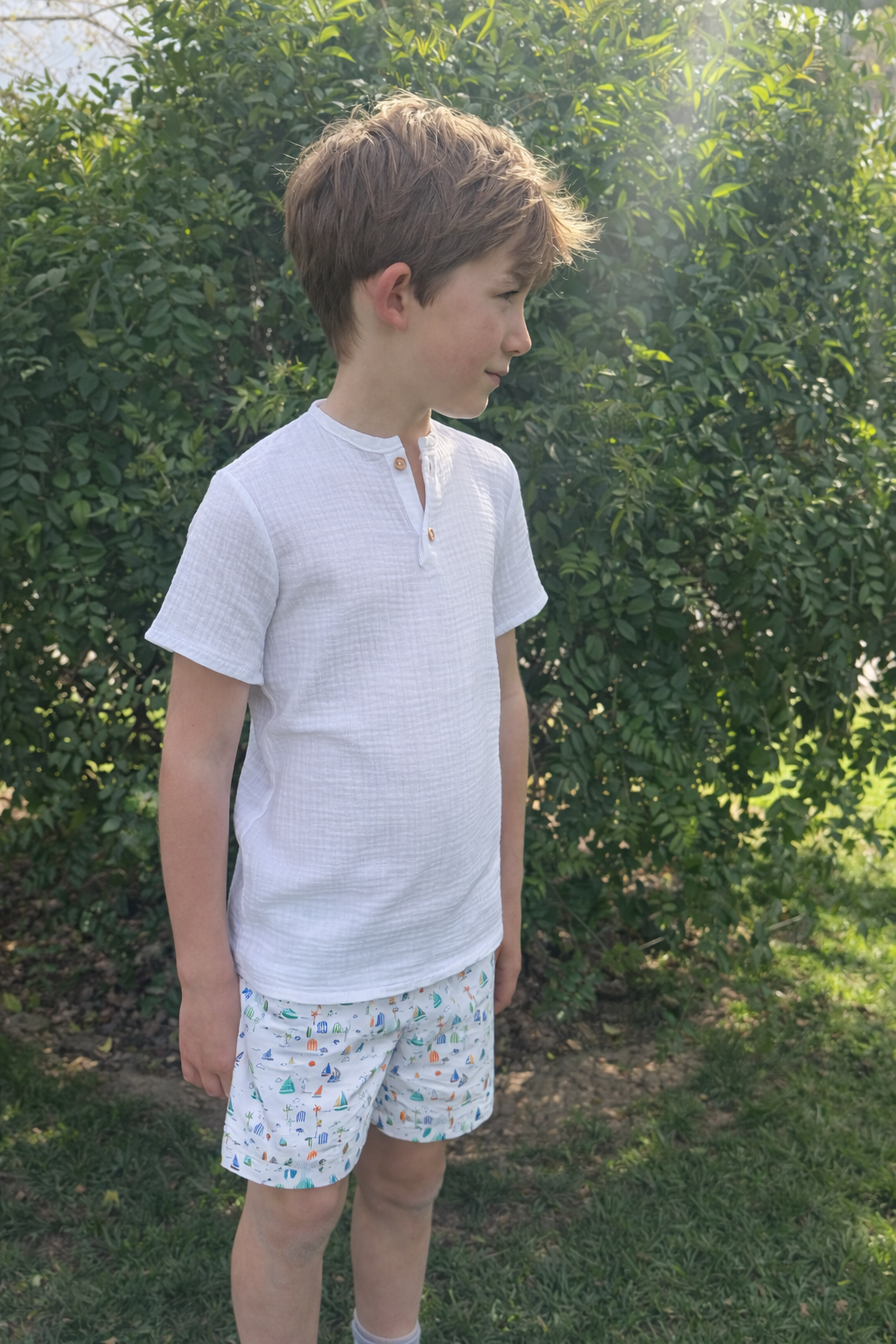 Polera Bambula Blanca manga corta
