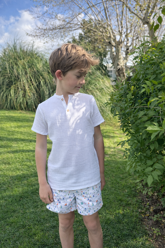 Polera Bambula Blanca manga corta