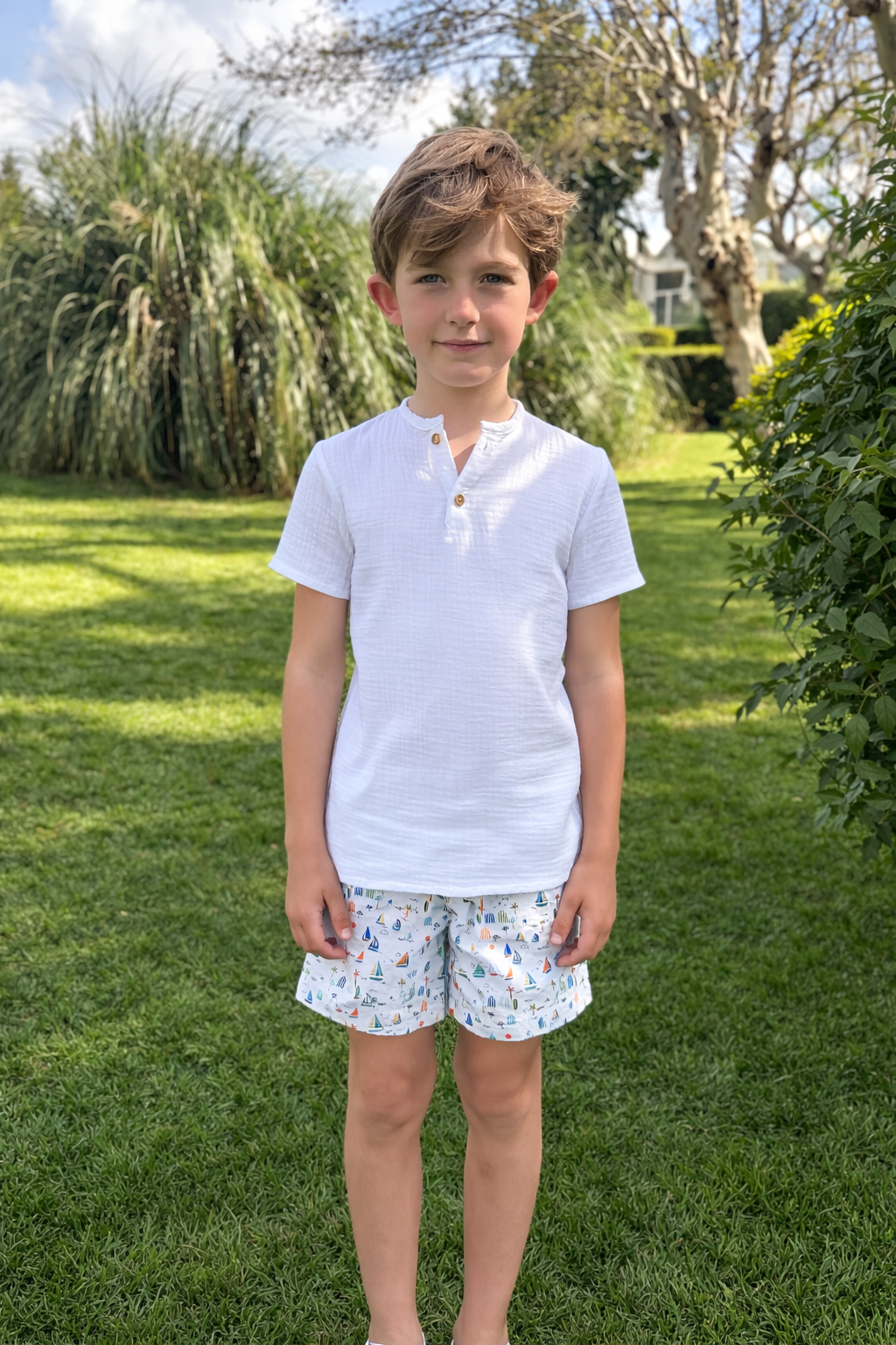 Polera Bambula Blanca manga corta